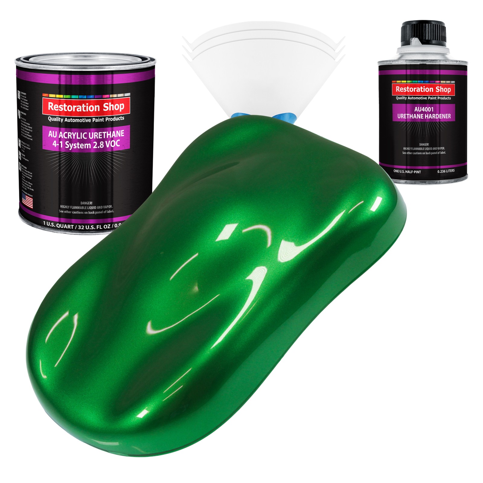 Restoration Shop Gasser Green Metallic Acrylic Urethane Auto Paint Quart Kit  