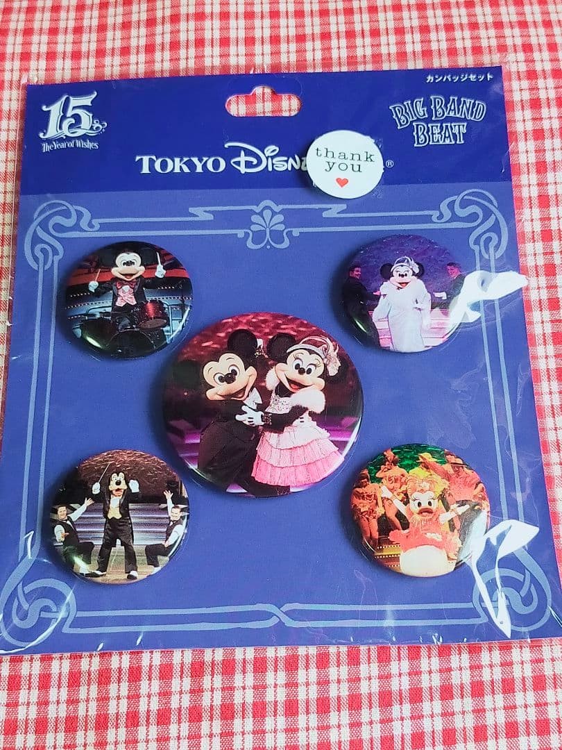 Tokyo DisneySea Big Band Beat Badge Set Mickey Minnie Goofy Daisy Unused