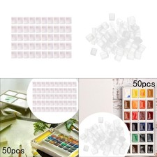 50x Empty Watercolor Paint Pans 2ml Gouache Portable Travel Beginner Lightweight