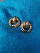 Vintage Bluette Made in France Goldtone Metal Rope Design Shoe Clips