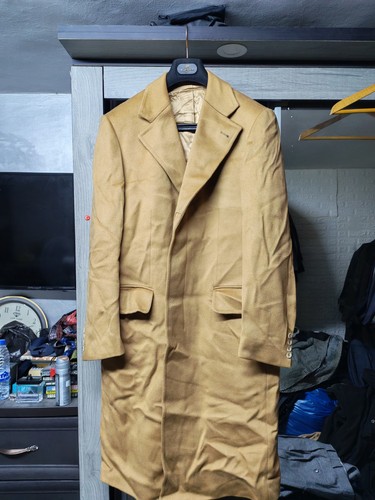 1970s Vintage handtailored bespoke wool cashmere classic suit over coat 42R - Picture 2 of 13