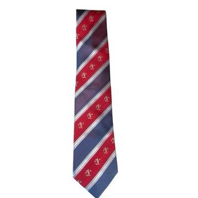 Walt Disney Parks Mickey Mouse Red Blue Striped 100% Silk Necktie Tie