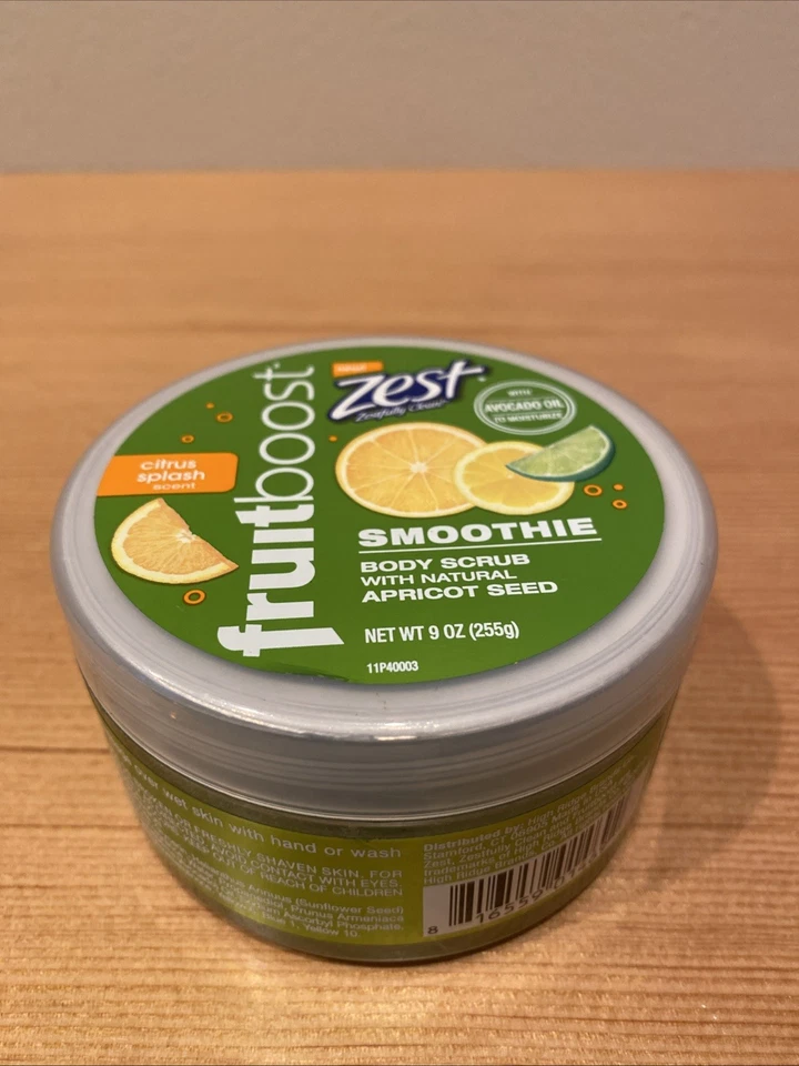 Zest Fruitboost Smoothie Body Scrub Citrus Splash with Apricot Seed 9 oz Sealed - Image 2 of 2