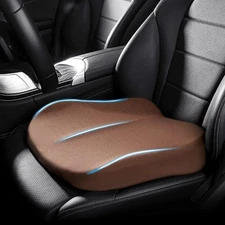 Adult Car Booster Seat Cushion, Driver Height Boost 16x16x4in, Brown 