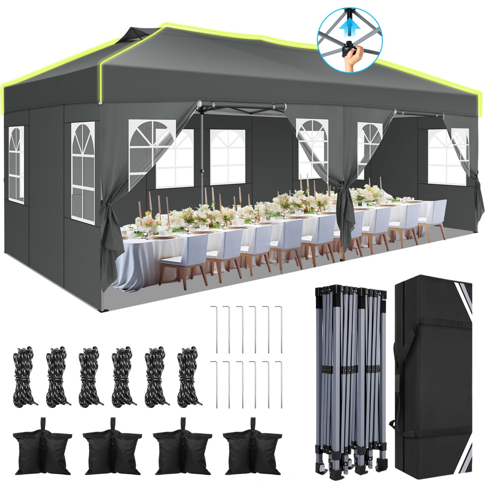 One-push Setup Tent Outdoor Commercial Party Garden Gazebo