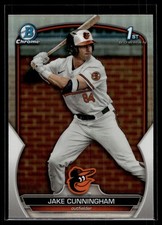 Jake Cunningham 2023 Bowman Draft Chrome Refractor Card #BDC-198