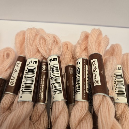 DMC Wool Embroidery Floss Broder Medicis Peach Pink 8818 27.3yd Skein Lot Of 18 - Picture 3 of 10