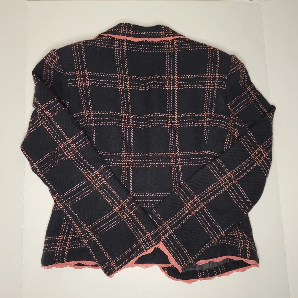 I.C.E. 女式西装外套和裙子 12 码黑色/粉色褶边内衬火焰 — 第 3/4 张图片