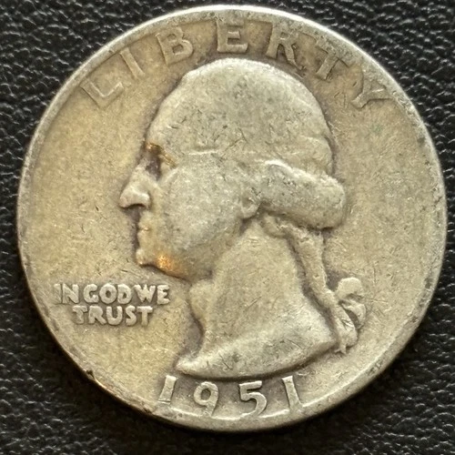 1951 Denver Mint Silver Washington Quarter 90% Silver
