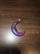Handblown Glass Cresent Moon Pendant