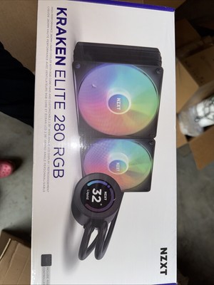 NZXT Kraken Elite 280 RGB 2x140mm AiO Liquid CPU Cooler - Matte Black
