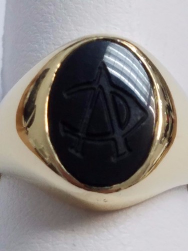 ANILLO DE ÓNIX DE ORO AMARILLO DE 14 QUILATES TALLA, TALLA 5 - Imagen 3 de 8