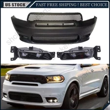 New Front Bumper Kit with Lights For 2016-2019 2020 Dodge Durango SRT Style