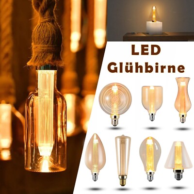 E27 LED Glühbirne Vintage Edison Filament 3W Retro Leuchtmittel Bulbs warmweiß