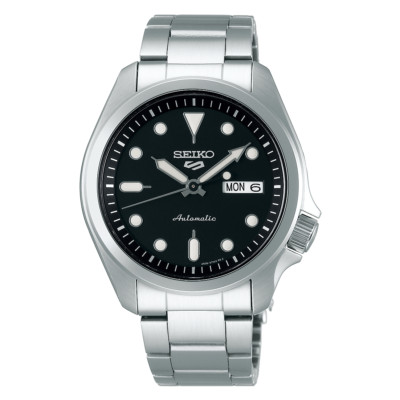Seiko 5 Sports Automatic Black Dial Silver Steel Men s Watch SRPE55K1 UK*au