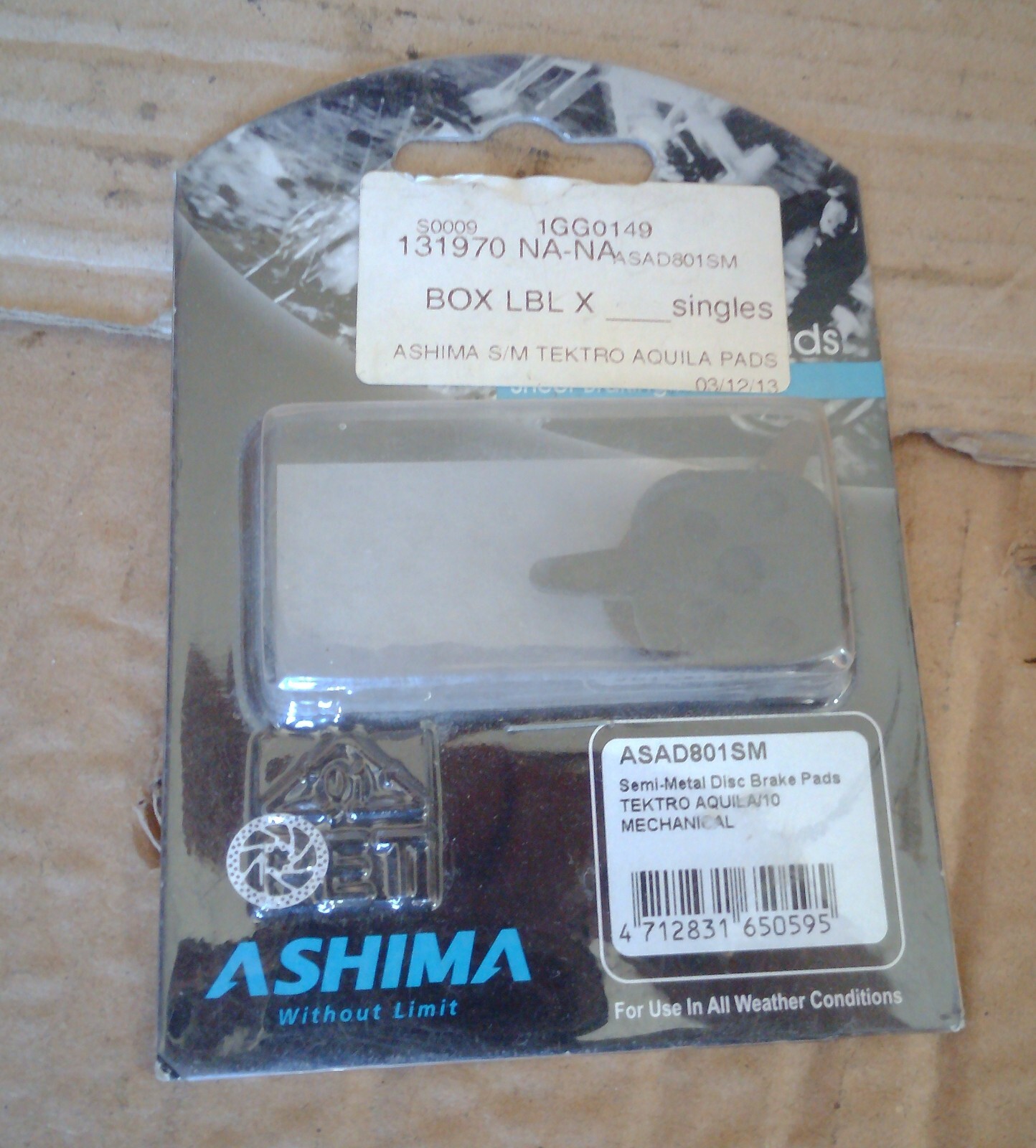 ASHIMA TEKTRO AQUILA DISC BRAKE PADS