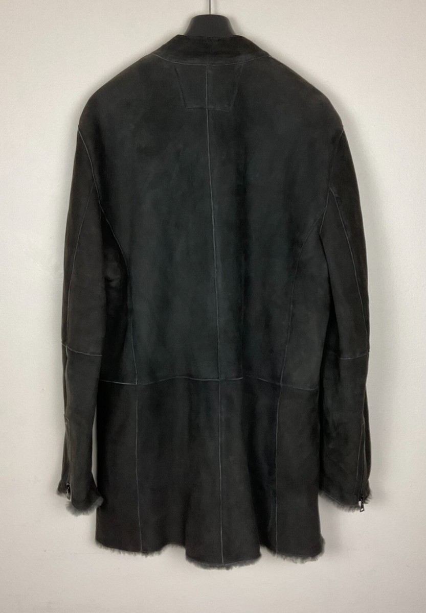 $3298 John Varvatos Collection Leather Shearling Zip Jacket Coat