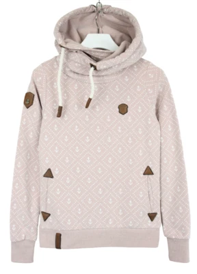 Hoodie NAKETANO Femme MEDIUM Rose Imprimé Motif Poche Capuche Logo Pullover - Photo 1/4