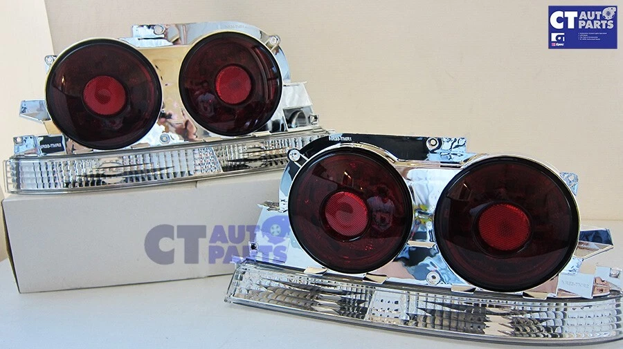 Smoke Red LED Tail Lights for 95-98 Nissan Skyline R33 GTR GTST RB26 taillights - image 2 of 4