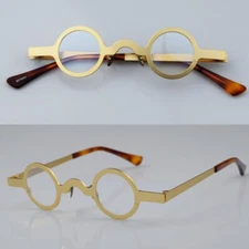 Vintage Small Round Eyeglasses Frame Women Black Gold Silver Reading Glasses Men