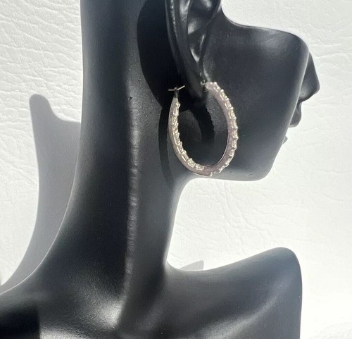 1 Zoll CZ Hufeisen Creolen 925 Sterling Silber 5,1 g - Bild 1 von 6