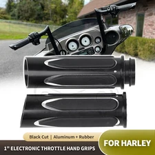 Electronic Throttle 1" Handlebar Hand Grips For Harley CVO Road King Tri Glide