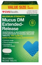 CVS Health Maximum Strength Mucus DM Extended Release 70ct Value Size