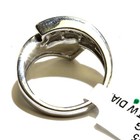 New 925 sterling silver .50ct SI1 G diamond cluster womens ring 6.2g 7 unique — photo 5