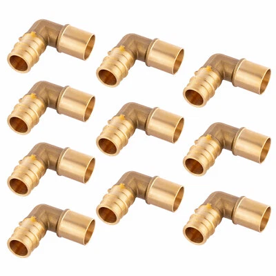 EFIELD 10PCS Pex-A 1/2"x1/2" Male Sweat Elbow Expansion Brass Fittings, No Lead