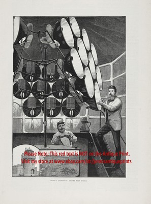 England Sussex Belle Tout Lighthouse Interior Large 1884 Antique Print & Article