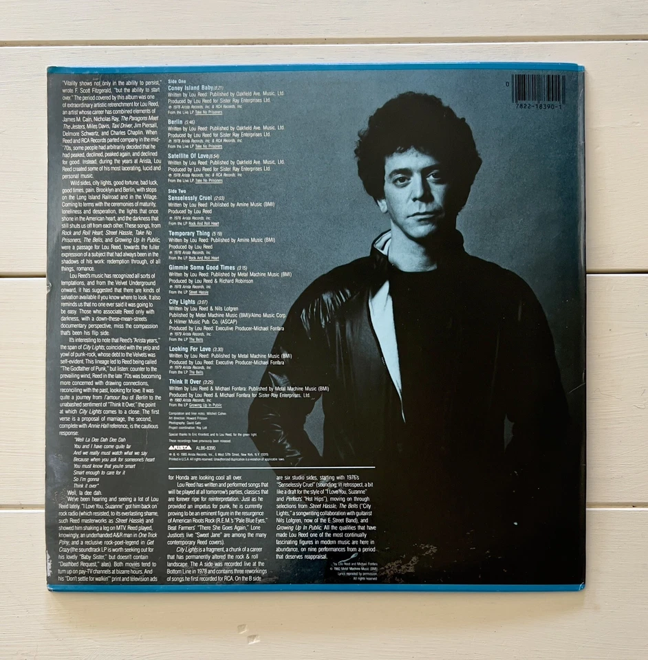 Lou Reed ‎City Lights Classic Performances By Lou Reed ARISTA  ALB6-8390 Vinyl Foto 2 de 4