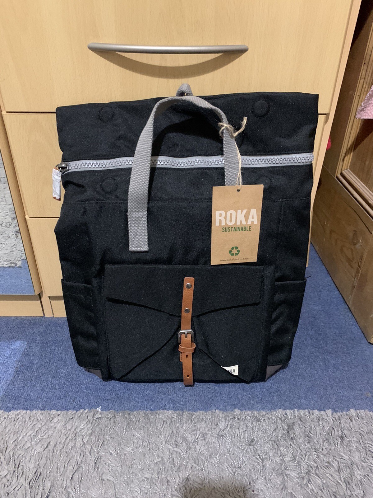 New Roka Canfield C medium backpack rucksack Ash Black eBay