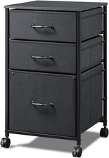 Mobile File Cabinet, Rolling Printer Stand with 3 Drawers, Fabric Vertical Filin