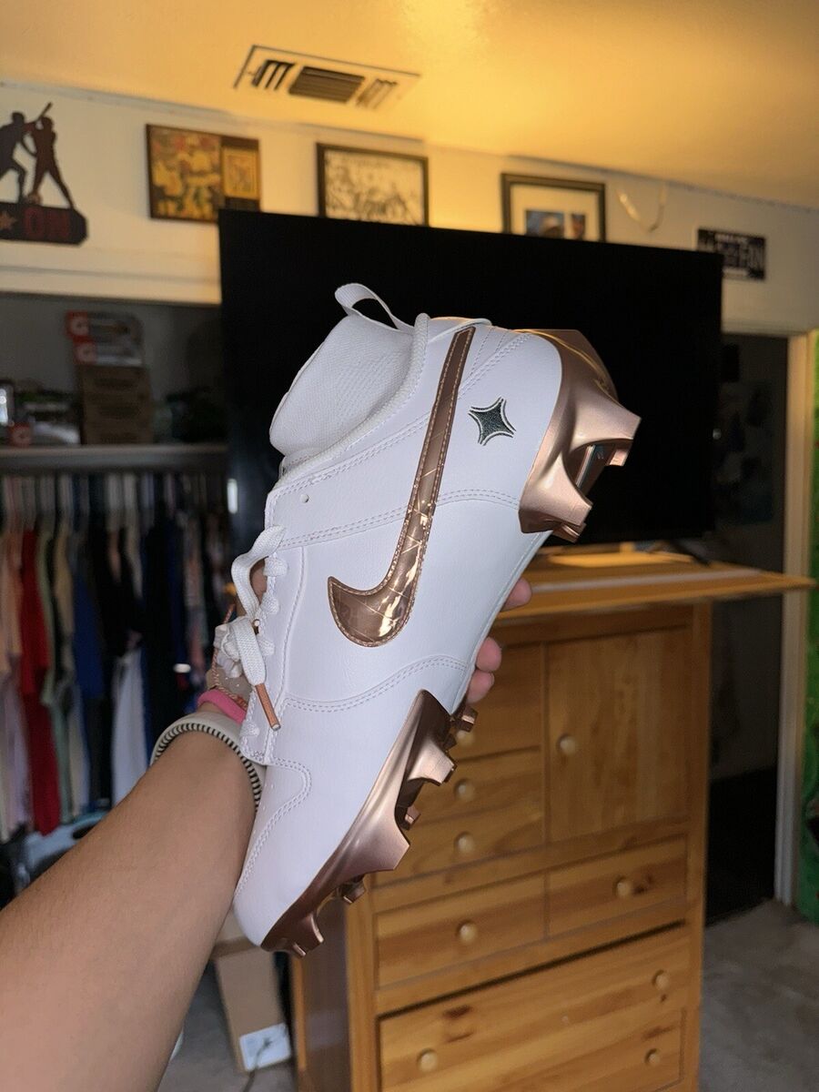 Rare Nike Vapor Edge Dunk Low Football Cleats White Gold Rare Nike Vapor Edge Dunk Low Football Cleats White Gold