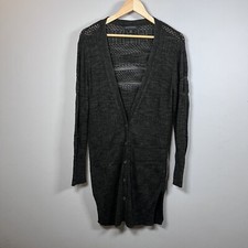 Banana Republic Cardigan Black Lace Stitch Button Front Women's Size M