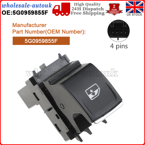Passenger Side Window Switch Button For VW Golf GTI MK7 1.6 TDI BA5 5G0959855F - Afbeelding 1 van 9