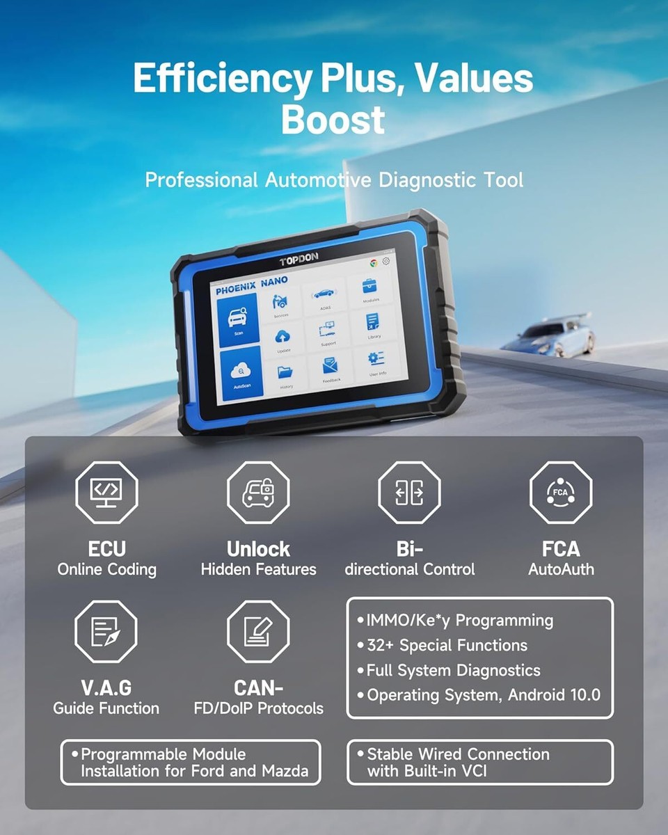 🔥2025 TOPDON Phoenix Nano 32+ OBD2 Scanner OE-level All System