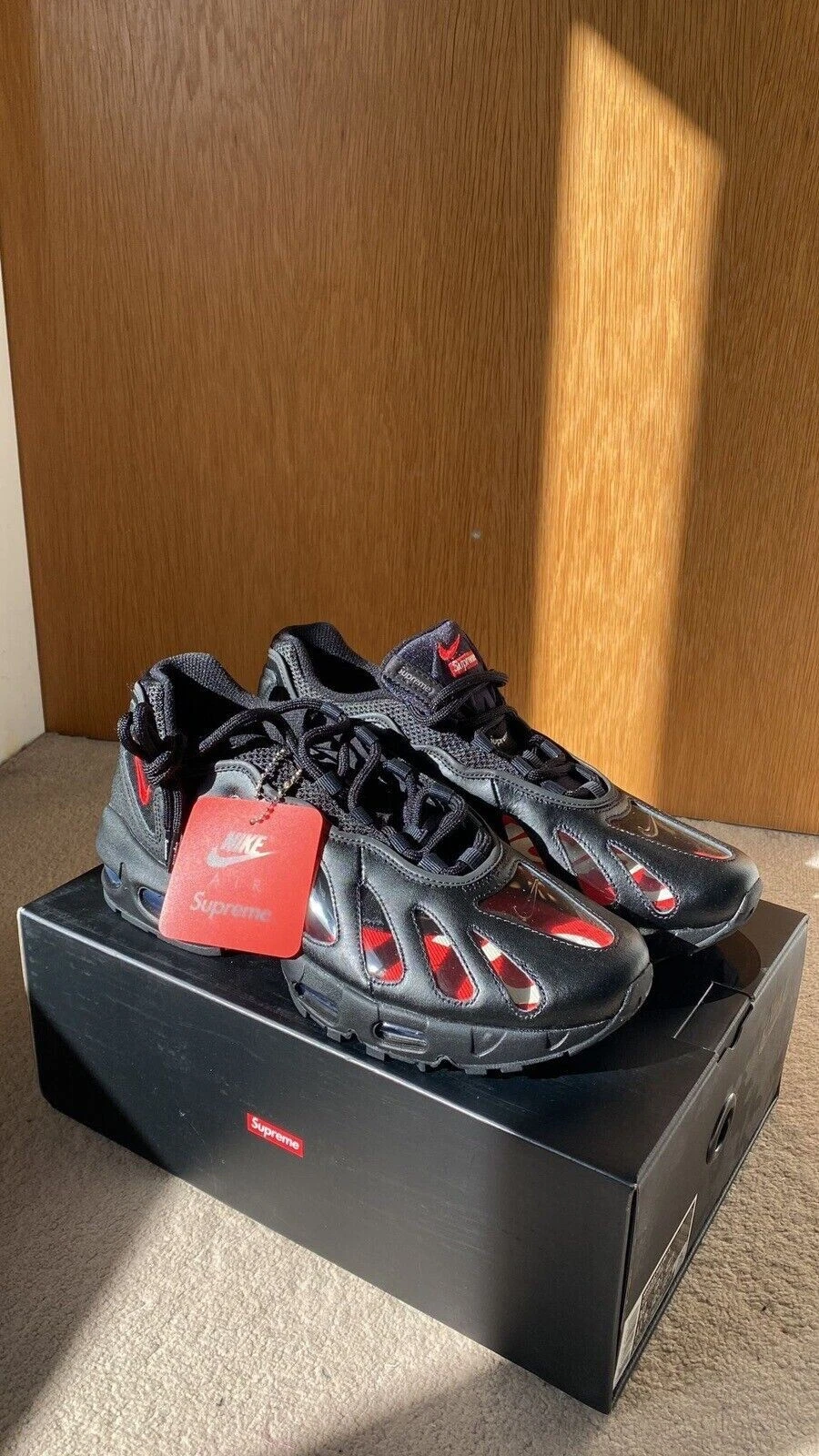 Nike Air Max 96 x noir suprême CV7652 002 tailles 8 & 11,5 neuf dans sa boîte