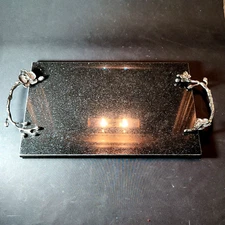 MICHAEL ARAM BLACK ORCHID LARGE MARBLE CHEESE BOARD, 18.5" x 10", GENUINE