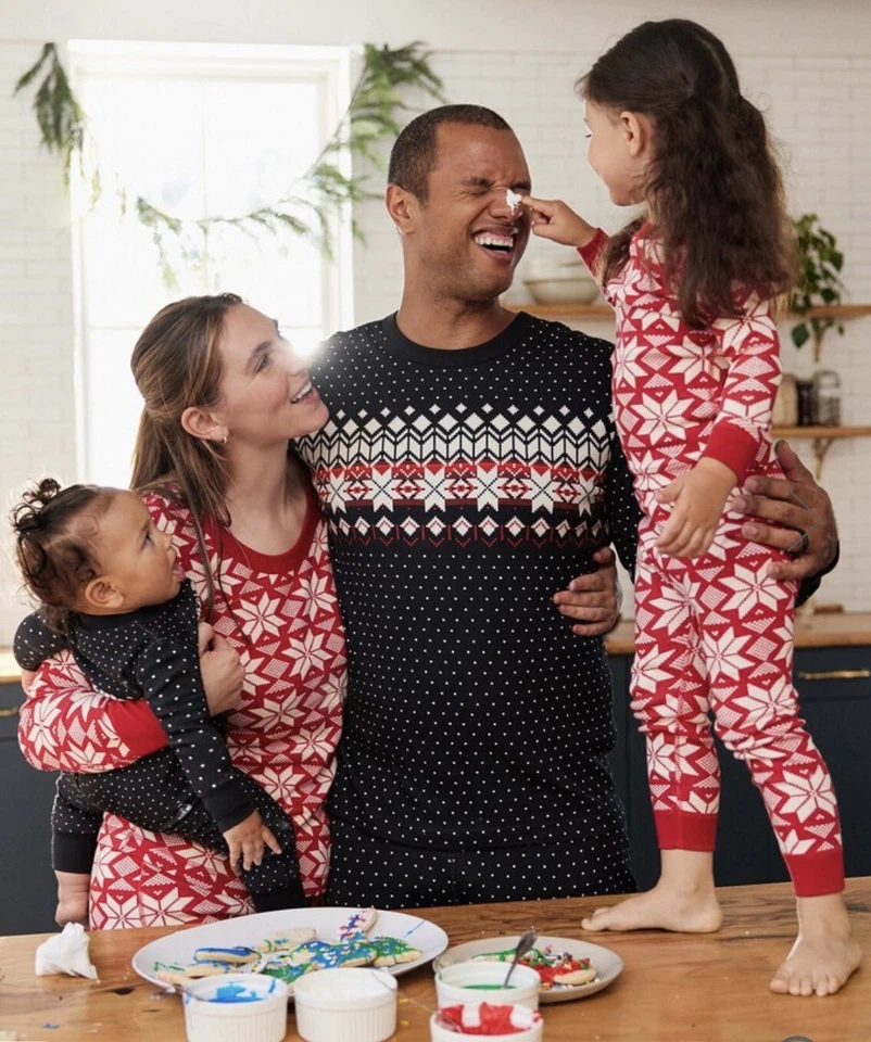 Hanna Andersson Negro Navidad Pijama Conjunto Fair Isle Copo de Nieve Adulto Unisex XXL Foto 3 de 4