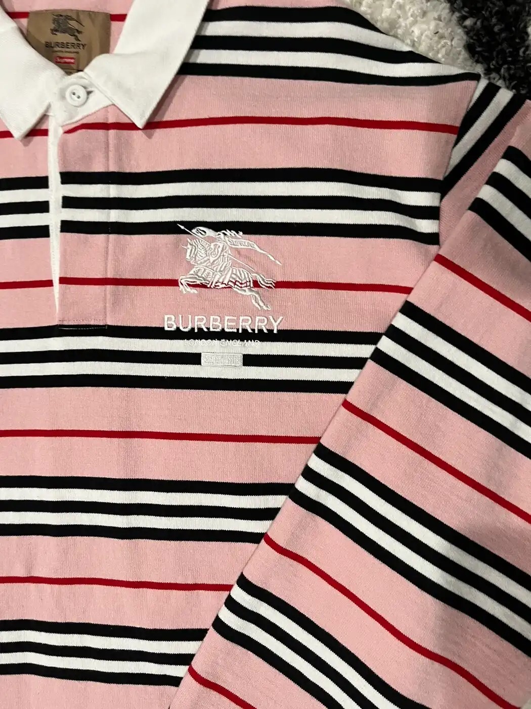 Supreme Burberry Rugby Pink XL | eBay