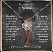 Afrocentric Black History Month To my Beautiful Soulmate Necklace Lovers Gift