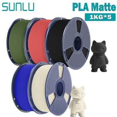 SUNLU 5KG PLA Matte 3D Drucker Filament 1.75mm PLA Matt 1KG/Roll Matt Effekt
