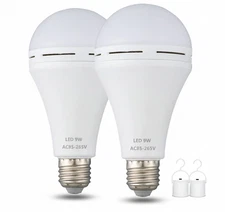 Rechargeable 9W LED Emergency Bulb, 1200mAh Backup E26 for Home & Outages
