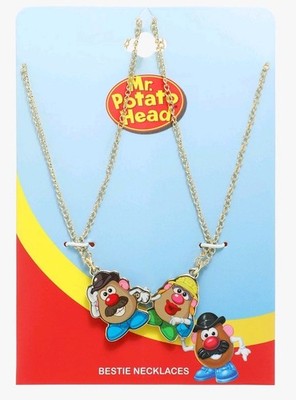 Mr. Potato Head & Mrs. Potato Head Best Friend Necklace Set Magnetic Hand Hold