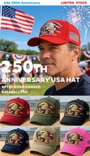 USA 250th Anniversary Eagle Flag Embroidered Patriotic Baseball Cap 1776-2026