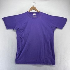 Vintage Blank Shirt Men's Large Purple Single Stitch Made in USA Crewneck 80s