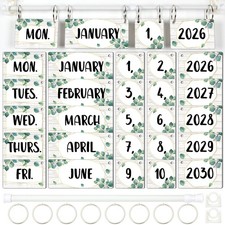 Eucalyptus Flip Calendar for Classroom Decor Bulletin Board 2026 to colorful