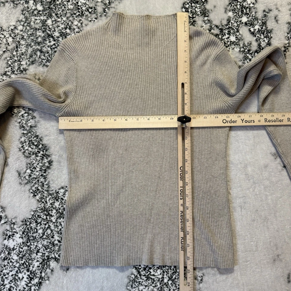 Suéter The Limited Mujer Talla M Beige Acogedor Cápsula Todos los Días Acanalado Cuello Simulado Foto 4 de 4