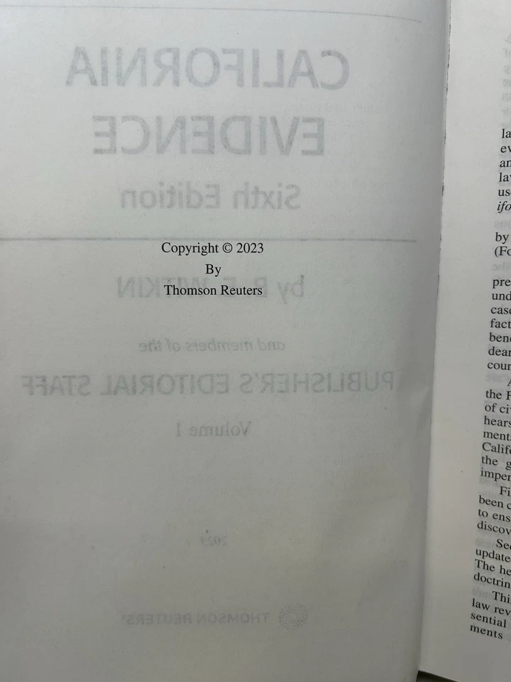 California Evidence 6th Edition Witkin With 2024 Update - Image 3 of 4